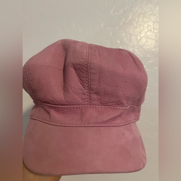 helen kaminski Baby Pink Baker Boy Leather Hat